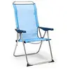 Image de Solenny Chaise de Plage et de Jardin Pliable 5 Positions avec Dossier Anatomique 67 x 63 x 114 cm Couleur Bleue, Tissu Lavable et Pieds stabilisateurs pour Plus de sécurité