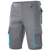 Image de VELILLA - Bermuda de travail bicolore multipoches 65% polyester 35% coton 190 gr/m2 - Gris/Bleu Ciel - 103007