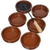 Image de MSV R0112/6PR Service à Crème Brulée Coton Marron 7 Pièces 40 x 40 x 20 cm