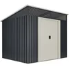 Image de Wasabi - Abri de Jardin Métal 4,6m2 Stark avec fenêtre - Porte coulissante Double - Toit Plat - Cabane extérieur - Cabanon Rangement et Stockage - 194x239x203cm