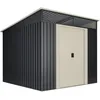 Image de Wasabi - Abri de Jardin Métal 5,6m2 Stark avec fenêtre - Porte coulissante Double - Toit Plat - Cabane extérieur - Cabanon Rangement et Stockage - 236x238x203cm