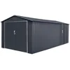 Image de Tonsberg Garage en métal 18 m²   602 x 300 x 232 cm   Protection extérieure pour voiture   Serrure de sécurité   4 grilles anti-condensation   Large porte