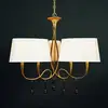 Image de Mantra Iluminación Suspension en tissu à 6 lampes Paola de couleur or