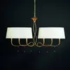 Image de Mantra Iluminación Suspension à 6 lampes Paola de couleur or et crème
