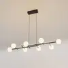 Image de Mantra Iluminación Suspension Cellar, fer, noir, verre, blanc, à 8 lampes