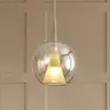 Image de Mantra Iluminación Suspension Elsa, 1 lampe, Ø 25 cm, verre, bronze
