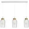 Image de Mantra Iluminación Suspension Nora, blanc, transparent, 3 lampes poutre, verre