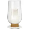 Image de Mantra Iluminación Lampe à poser Nora, blanc-transparent, hauteur 33cm, verre, métal