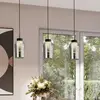 Image de Mantra Iluminación Suspension Nora, noir, chrome, à 3 lampes, poutre, verre