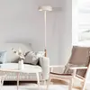 Image de Mantra Iluminación Lampadaire LED Noa II, variateur tactile, acier, blanc/bois