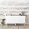 Image de Teulat - Buffet Arista 4 portes et 3 tiroirs intérieurs blanc - 165x40x78cm OS