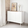 Image de Teulat - Buffet Arista 3 portes et 3 tiroirs intérieurs blanc - 110x40x85cm OS