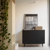 Image de Teulat - Buffet Arista 3 portes et 3 tiroirs intérieurs noir - 110x40x85cm OS