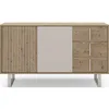 Image de CONCEPT1 Millay 2P3T chêne gris 140 x 40 x h80cm MILLAY-2P3T-CHENE