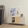 Image de Teulat - Buffet Otto 3 portes et 3 tiroirs sable et chêne - 180x45x78cm OS