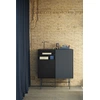 Image de Teulat - Meuble d'appoint haut Nube avec 2 niches, 4 tiroirs et 1 porte coulissante noir et gris anthracite - 120x45x140cm OS