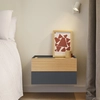 Image de Teulat - Table de chevet Otto 2 tiroirs gris anthracite et chêne - 52x35x46cm OS