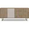 Image de CONCEPT1 Millay 3P3T 180cm chêne gris 180 x 40 x h80cm MILLAY-3P3T-CHENE