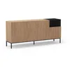 Image de Buffet CAILIN   Chêne Artisan & Noir   4 portes 1 niche   180 x 40 x 80 cm