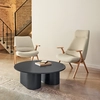 Image de Teulat - Table basse ronde Totem gris anthracite - 110x110x36cm OS