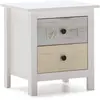 Image de VS Venta-stock Table de Chevet 2 tiroirs dans Les tiroirs Blancs et Multicolores