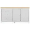 Image de CONCEPT1 Miranda 2P3T blanc cire 150 x 40 x h80cm MIRANDA-2P3T-BLANC