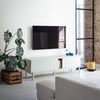 Image de Teulat - Meuble TV Corvo 2 portes, 2 tiroirs et 1 niche crème - 180x40x56cm OS