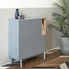 Image de Teulat - Meuble d'appoint Corvo 3 portes, 3 tiroirs et 1 niche gris perle - 100x40x120cm OS