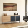 Image de Teulat - Buffet Yoko 2 portes et 3 tiroirs chêne et gris anthracite - 180x45x80cm OS