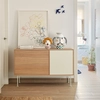 Image de Teulat - Buffet Yoko 1 porte et 3 tiroirs chêne et crème - 128x80x45cm OS