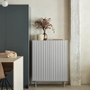 Image de Teulat - Meuble d'appoint Sierra 2 portes et 2 tiroirs intérieurs gris clair - 97x45x130cm OS