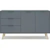 Image de CONCEPT1 Pisco 2P3T vert kaki cire blanc 140 x 40 x h81cm PISCO-2P3T-VERT