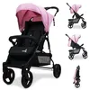 Image de Asalvo Poussette légère avec dossier inclinable et harnais à 5 points. Chaise bébé SPF50+. Légère jusqu'à 15 kg. Couleur : rose