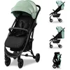 Image de Asalvo Cotton Lot de 2 poussettes pour bébé avec dossier inclinable, harnais 5 points, SPF50+, capote avec fenêtre, maniable et sécurité maximale, jusqu'à 24 kg, vert