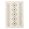 Image de Lorena Canals-Tapis Lavable pour Chambre BEREBER RHOMBS en Naturel-Noir. Fait à la Main en Forme rectangulaire avec du Coton Naturel à Poils Courts et des teintures Non Toxiques-Taille:170x120cm