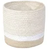 Image de Lorena Canals Panier Mini Tricolor Ivory 97% Coton 3% Autres Fibres -Ivoire, Blanc, Beige- 15x15x15 cm