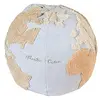Image de Lorena Canals Pouffe World Map - Bleu Clair, Naturel, Lin, Beige, Gris - Couverture: 97% Coton, 3% Autres Fibres - 45xØ50 cm