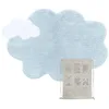 Image de Lorena Canals - Tapis Lavable pour Enfants. Mini Dream en Couleur Bleu et Blanc - Fait à la Main en Forme de Nuage et fabriqué en Coton Naturel et en teintures Non Toxiques - Taille:70x100cm