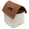 Image de Lorena Canals Panier Rangement Enfant - Maison Marron et Beige - 22 x 22 x 34 cm