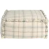 Image de Lorena Canals Pouf pour enfant fabriqué à la main en coton bleu sauge, 40 x 40 x 20 cm