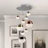 Image de Schuller Valencia Suspension LED Sphere, à 9 lampes, à intensité variable, Ø 50 cm, multicolore