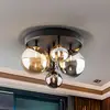 Image de Schuller Valencia Plafonnier Dark, à 5 lampes, verre, noir, ambre, fumé