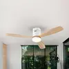 Image de Schuller Valencia Ventilateur de plafond LED Siroco, blanc/bois clair Ø 132 cm, silencieux