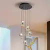 Image de Schuller Valencia Suspension LED Zaira, Ø 33 cm, noir/doré, à 5 lampes.