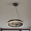 Image de Schuller Valencia Suspension LED Stone, Ø 60 cm, CCT, noir, métal, acrylique