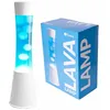 Image de fisura. - Lampe à lave bleue. Base blanche, liquide bleu et lave blanche. Lampe d'ambiance originale. Avec ampoule de rechange. 11 cm x 11cm x 39,5 cm.