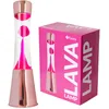 Image de Fisura. - Lampe à Lave Rose Avec Base Chrome, Liquide Transparent. Lampe d'Ambiance Originale. Ampoule de Rechange Incluse. 11 cm x 11cm x 39,5 cm