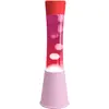 Image de fisura. - Lampe à lave rose et rouge. Base rose avec couvercle rouge, liquide rose et lave blanche. Lampe d'ambiance originale. Avec ampoule de rechange. 11 cm x 11cm x 39,5 cm.