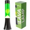 Image de fisura. - Lampe à lave verte. Lampe à lave de 30 cm avec base noire, liquide vert et lave jaune. Lampe d'ambiance originale. 9x9x30 cm