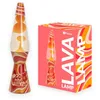 Image de fisura. - Lampe à lave  go with the flow . Base multicolore, lave orange. Lampe à lave rétro avec ampoule de rechange. 11,5 centimètresx 11,5 centimètresx 40 centimètres.